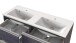 Waschbeckenschrank >Arezzo< in Eiche Rauchsilber Nachbildung - 120x56x47 (BxHxT)