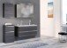 Waschbeckenschrank >Arezzo< in Eiche Rauchsilber Nachbildung - 120x56x47 (BxHxT)