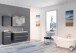 Waschbeckenschrank >Arezzo< in Eiche Rauchsilber Nachbildung - 120x56x47 (BxHxT)