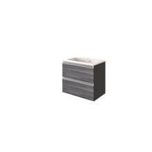 Waschtisch-Set >Arezzo< in Eiche Rauchsilber Nachbildung - 60x55x39cm (BxHxT)