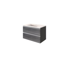 Waschtisch-Set >Arezzo< in Eiche Rauchsilber Nachbildung - 80x56x47cm (BxHxT)