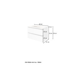 Waschtisch-Set >Arezzo< in Eiche Rauchsilber Nachbildung - 80x56x47cm (BxHxT)