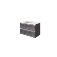 Waschtisch-Set >Arezzo< in Eiche Rauchsilber Nachbildung - 80x56x47cm (BxHxT)