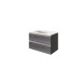 Waschtisch-Set >Arezzo< in Eiche Rauchsilber Nachbildung - 80x56x47cm (BxHxT)