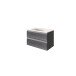 Waschtisch-Set >Arezzo< in Eiche Rauchsilber Nachbildung - 80x56x47cm (BxHxT)