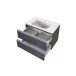 Waschtisch-Set >Arezzo< in Eiche Rauchsilber Nachbildung - 80x56x47cm (BxHxT)