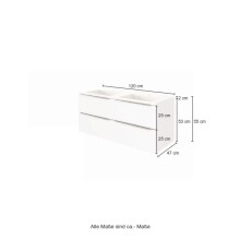 Waschtisch-Set >Garda< in weiß-matt - 120x56x47cm (BxHxT)