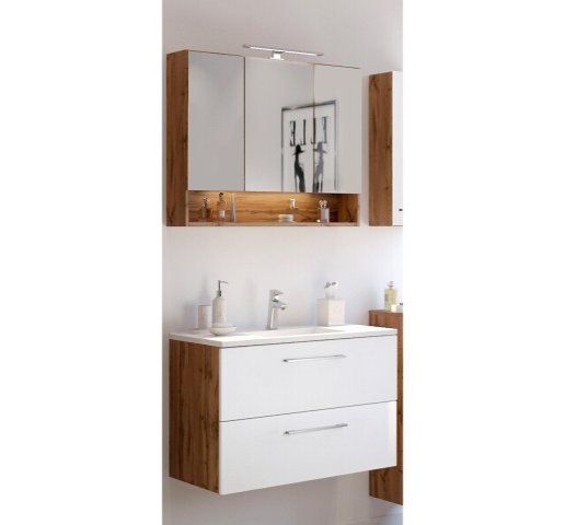 Waschtisch-Set >Livorno< in Matt Weiß - 100x180x48cm (BxHxT)