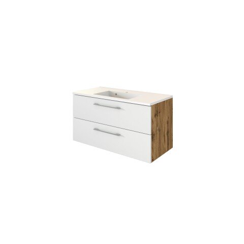 Waschtisch-Set >Livorno< in weiß-matt - 100x54x48cm (BxHxT)