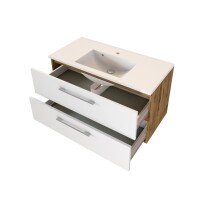 Waschtisch-Set >Livorno< in weiß-matt - 100x54x48cm (BxHxT)
