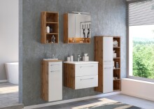 Waschtisch-Set >Livorno< in Matt Weiß - 60x180x48cm (BxHxT)