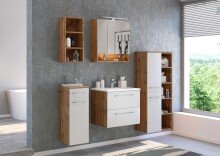 Waschtisch-Set >Livorno< in weiß-matt - 60x54x48cm (BxHxT)