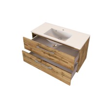 Waschtisch-Set >Livorno< in wotaneiche - 100x180x48cm (BxHxT)