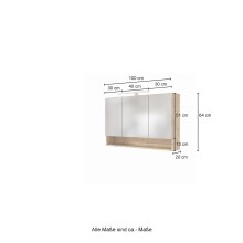 Waschtisch-Set >Livorno< in wotaneiche - 100x180x48cm (BxHxT)