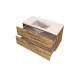 Waschtisch-Set >Livorno< in wotaneiche - 100x180x48cm (BxHxT)