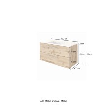 Waschtisch-Set >Livorno< in Wotan-Eiche - 100x54x48cm (BxHxT)