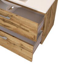 Waschtisch-Set >Livorno< in Wotan-Eiche - 100x54x48cm (BxHxT)