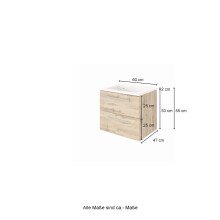 Waschtisch-Set >Livorno< in wotaneiche - 60x180x48cm (BxHxT)