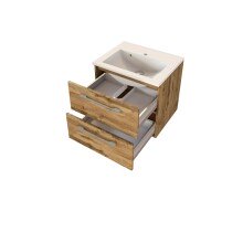 Waschtisch-Set >Livorno< in wotaneiche - 60x180x48cm (BxHxT)