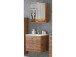 Waschtisch-Set >Livorno< in wotaneiche - 60x180x48cm (BxHxT)