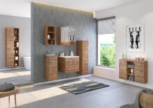 Waschtisch-Set >Livorno< in Wotan-Eiche - 60x54x48cm (BxHxT)