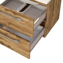 Waschtisch-Set >Livorno< in Wotan-Eiche - 60x54x48cm (BxHxT)