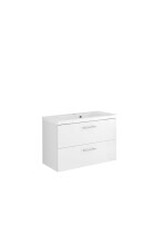 Waschtisch-Set >Porta< in Hochglanz-Weiß - 80x54x39cm (BxHxT)