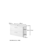 Waschtisch-Set >Porta< in Hochglanz-Weiß - 80x54x39cm (BxHxT)