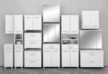 Waschtisch-Set >Porta< in Hochglanz-Weiß - 80x54x39cm (BxHxT)