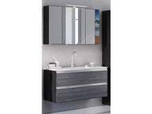 Badezimmer-Set >Arezzo< in Eiche Rauchsilber...