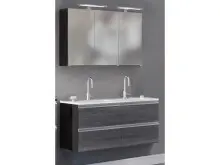 Badezimmer-Set >Arezzo< in Eiche Rauchsilber...
