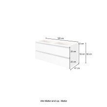 Badezimmer-Set >Arezzo< in Eiche Rauchsilber Nachbildung, Graphit