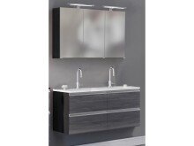 Badezimmer-Set >Arezzo< in Eiche Rauchsilber...