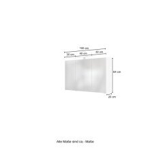 Badezimmer-Set >Garda< in weiß-matt Weiß - 100x180x47cm (BxHxT)