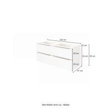 Badezimmer-Set >Garda< in weiß-matt Weiß - 120x180x47cm (BxHxT)