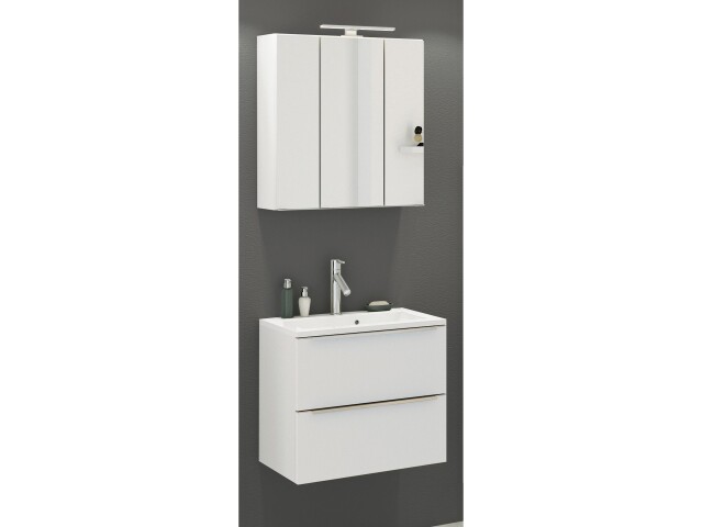 Badezimmer-Set >Garda< in weiß-matt Weiß - 60x180x47cm (BxHxT)