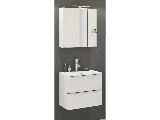 Badezimmer-Set >Garda< in weiß-matt Weiß - 60x180x47cm (BxHxT)