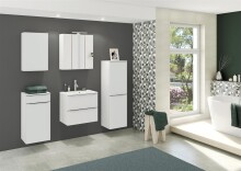 Badezimmer-Set >Garda< in weiß-matt Weiß - 60x180x47cm (BxHxT)