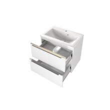 Badezimmer-Set >Garda< in weiß-matt Weiß - 60x180x47cm (BxHxT)