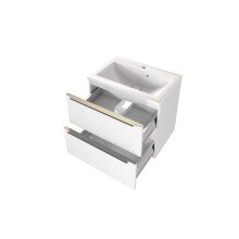 Badezimmer-Set >Garda< in weiß-matt Weiß - 60x180x47cm (BxHxT)