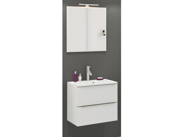Badezimmer-Set >Garda< in weiß-matt Weiß - 60x180x47cm (BxHxT)