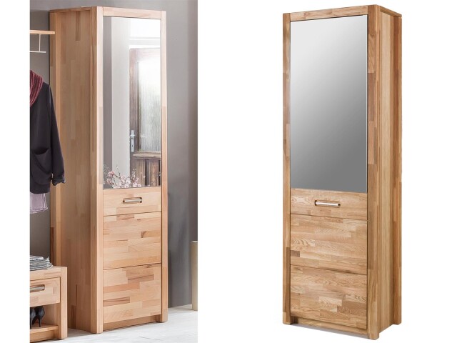 Garderobenschrank >Leduc< aus Massivholz - 66x203x40cm (BxHxT)