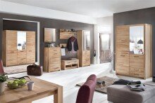 Garderobenschrank >Leduc< in Kernbuche aus Massivholz - 66x203x40cm (BxHxT)
