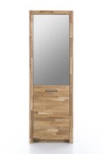 Garderobenschrank >Leduc< in Wildeiche aus Massivholz - 66x203x40cm (BxHxT)