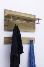 Garderobenpaneel >Leduc< in Kernbuche aus Massivholz - 100x105x30cm (BxHxT)