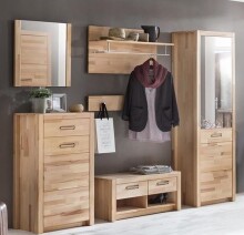 Wandspiegel >Leduc< aus Massivholz, Spiegelglas - 66x65x4cm (BxHxT)