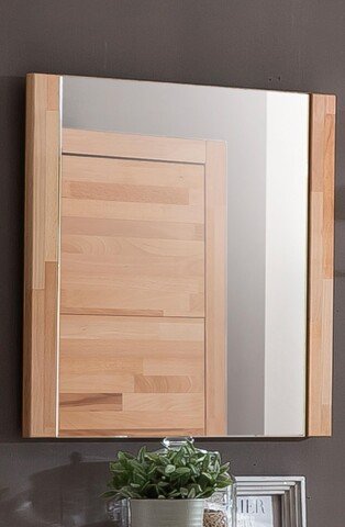 Wandspiegel >Leduc I< in Kernbuche aus Massivholz, Spiegelglas - 66x65x4 (BxHxT)