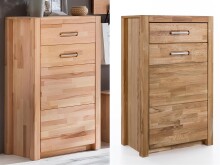 Schuhschrank >Leduc< aus Massivholz - 66x112x40cm...
