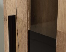 Wohnwand >Crosby< in Stabeiche - 213x184x41,3cm (BxHxT)