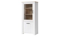 Vitrine >Chelles< in Weiß matt - 77x185,3x42,2cm (BxHxT)